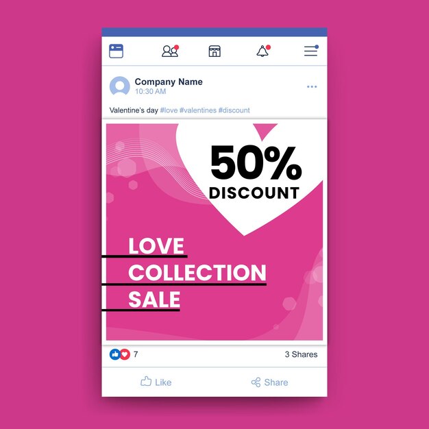 Valentine's day facebook post template