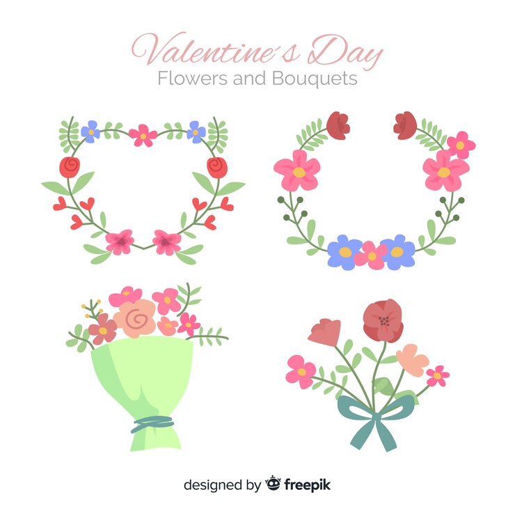 無料Vector バレンタインデーの花と花束のコレクション
