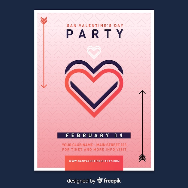 Free vector valentine's day flyer party