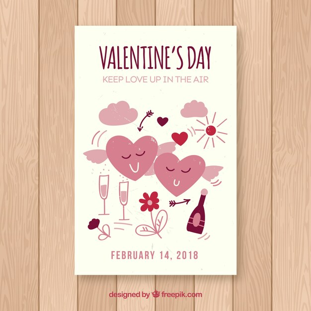 Free vector valentine's day flyer and poster template