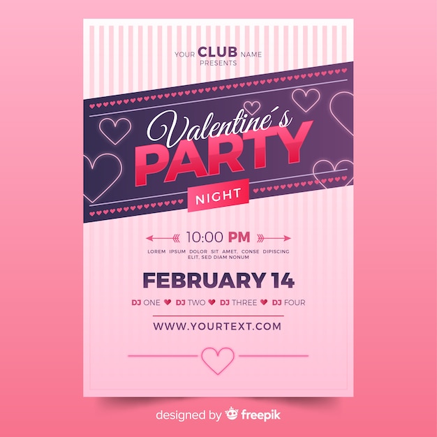 Free vector valentine's day flyer