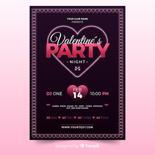 Flyer di san valentino