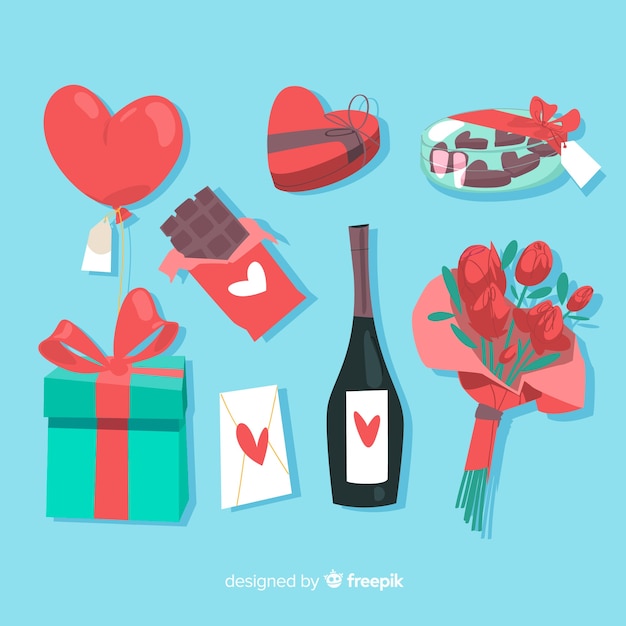 Free vector valentine's day gifts collection