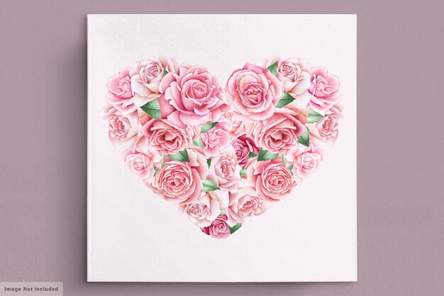 Valentine's day greeting card with beautiful floral and leaves