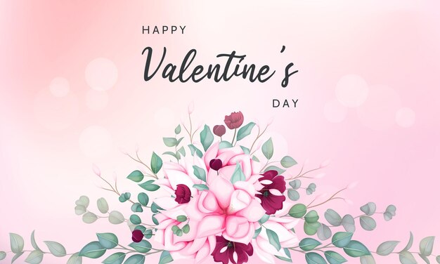 Valentine's day greeting card with beautiful floral