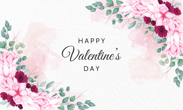 Valentine's day greeting card with beautiful floral