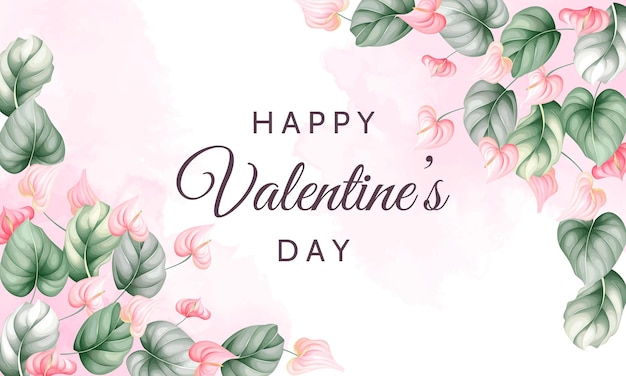 Valentine's day greeting card with beautiful floral