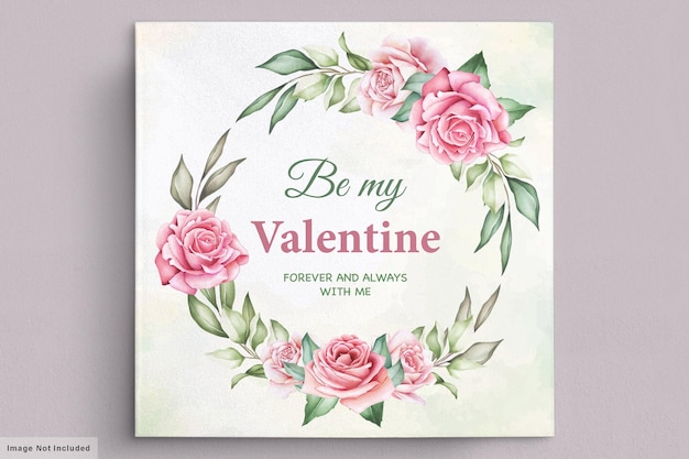 Valentine's day greeting  wreath floral card