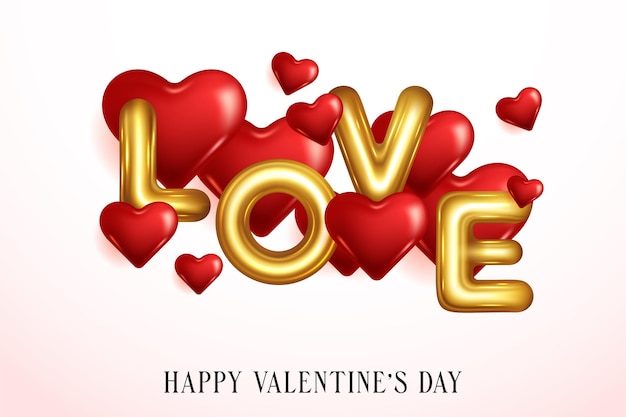Бесплатное векторное изображение День святого валентина сердце и любовь фон
