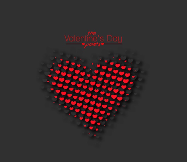 Free vector valentine's day heart background, vector illustration.