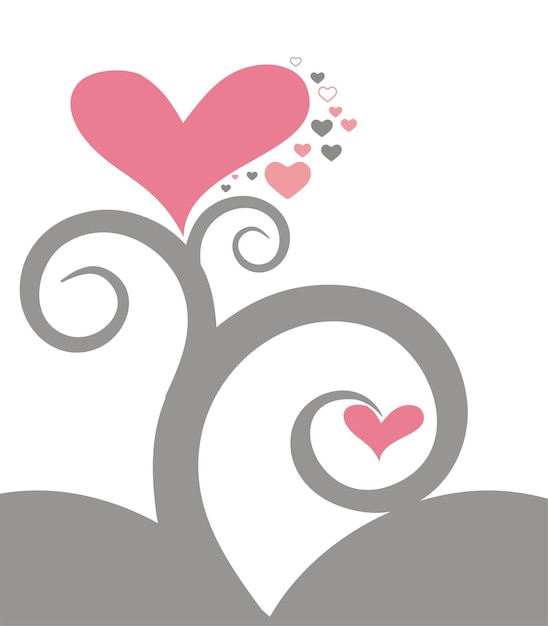 Free vector valentine's day heart logo design, vector illustration.