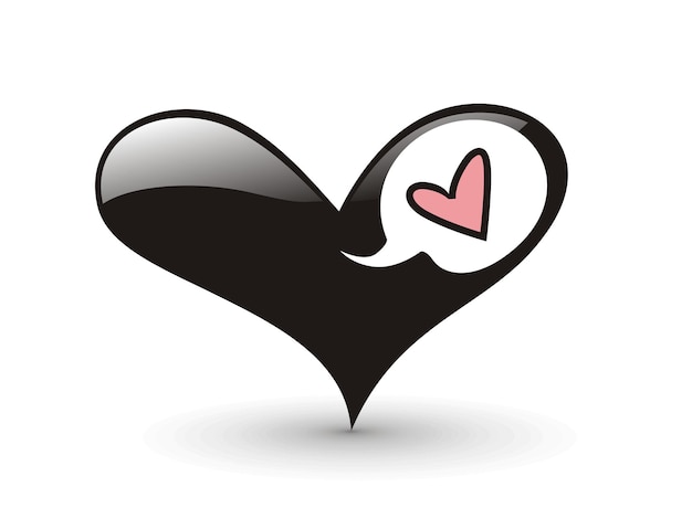 Free vector valentine's day heart logo design, vector illustration.