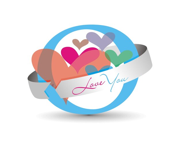 Valentine's day Heart Logo Design, Vector Illustration.