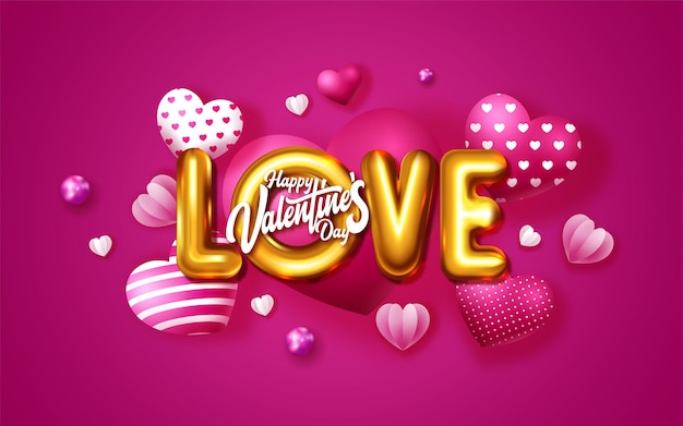 Free vector valentine's day heart and love background