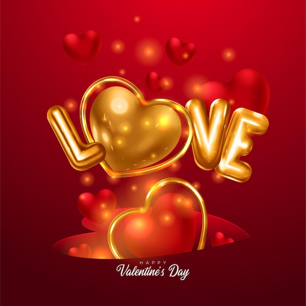 Valentine's day heart and love background