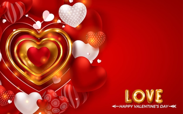 Valentine's day heart and love background