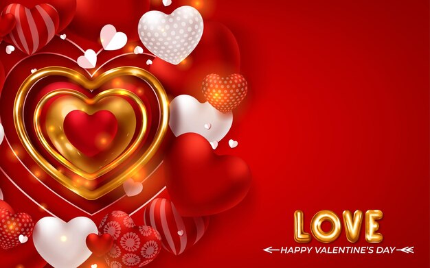 Valentine's day heart and love background