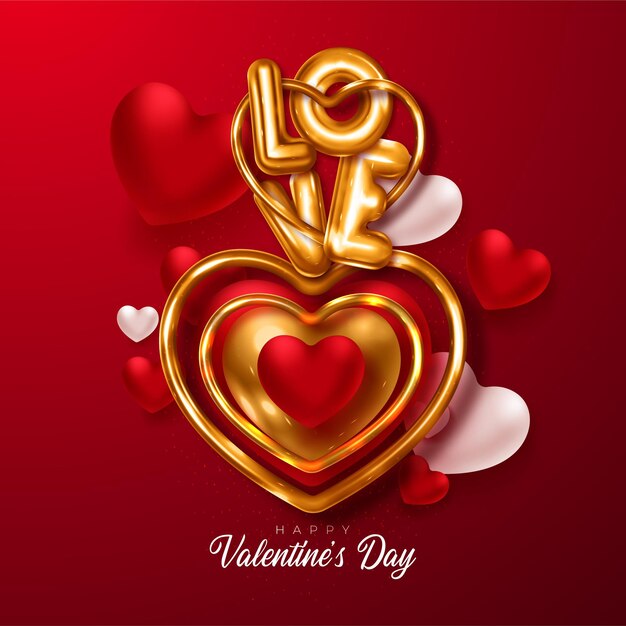 Valentine's day heart and love background