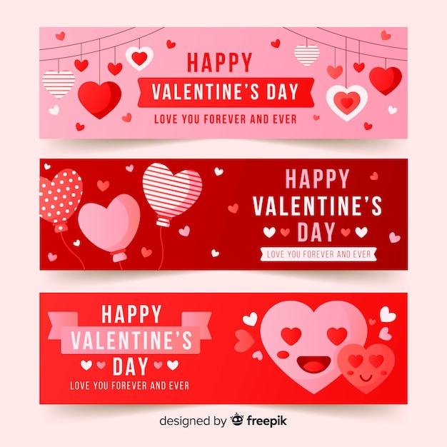 Valentine's day hearts banner