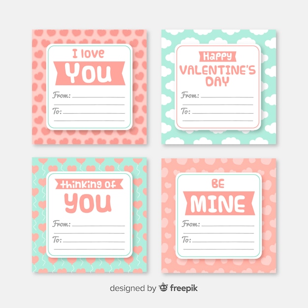 Valentine's day hearts card collection