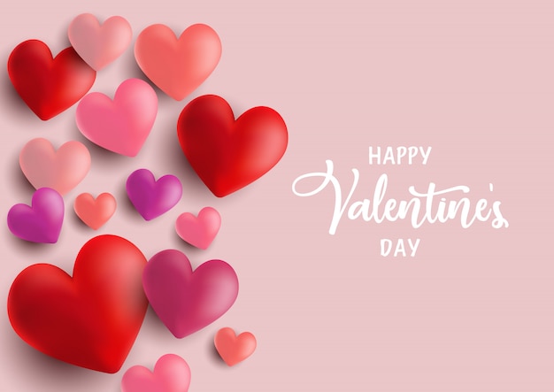 Free vector valentine's day hearts greeting card