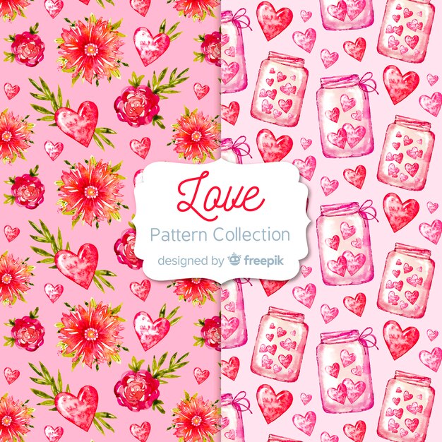 Valentine's day hearts pattern collection