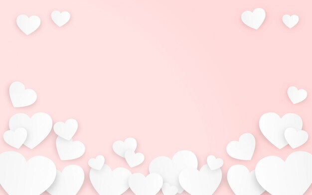 Valentine's Day Hearts in Pink Background