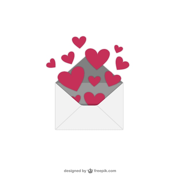 Free vector valentine's day hearts with envelope
