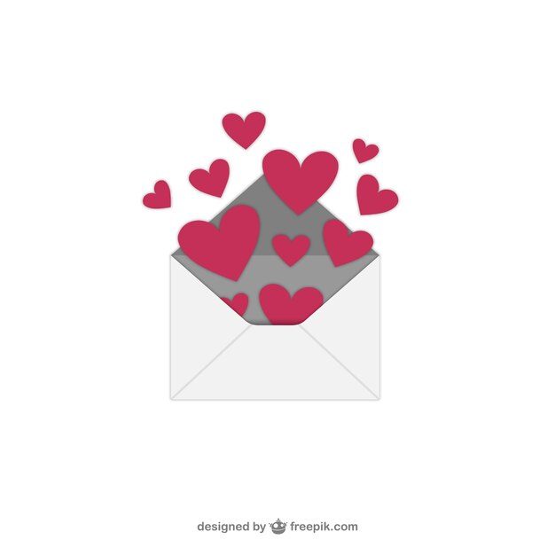 Valentine's Day hearts with envelope