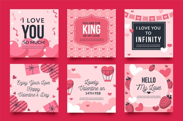 День святого Валентина Instagram коллекция сообщений