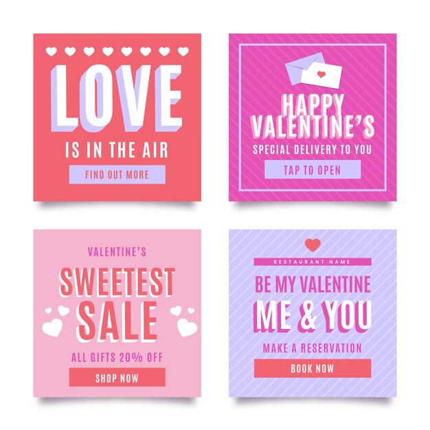 Valentine's day instagram post collection