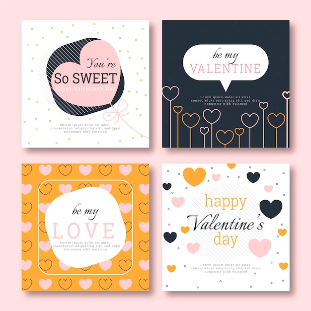 Valentine's day instagram post pack