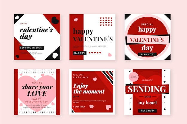 Valentine's day instagram posts set