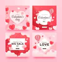 Free vector valentine's day instagram posts