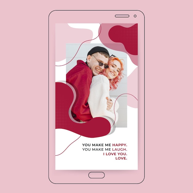 Free vector valentine's day instagram story template