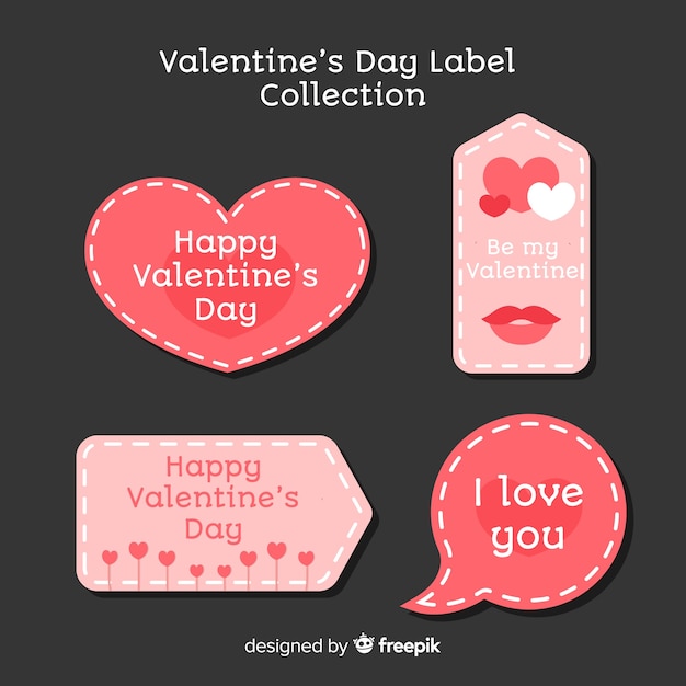 Free vector valentine's day label collection