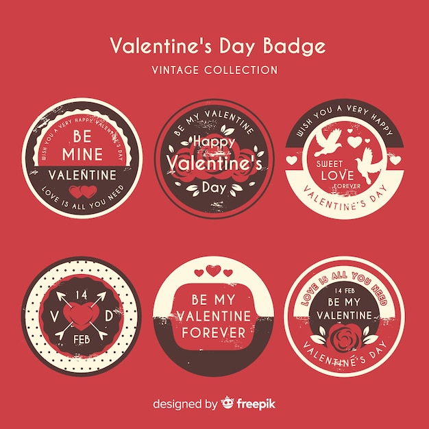 Free vector valentine's day label collection