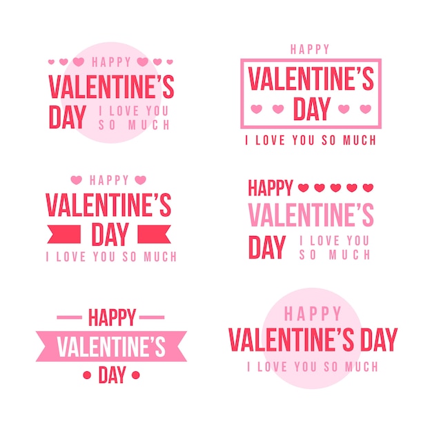 Free vector valentine's day label collection