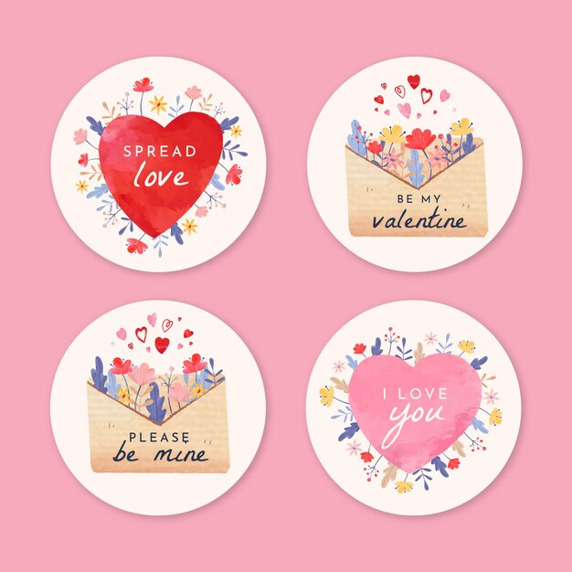Valentine's day labels collection