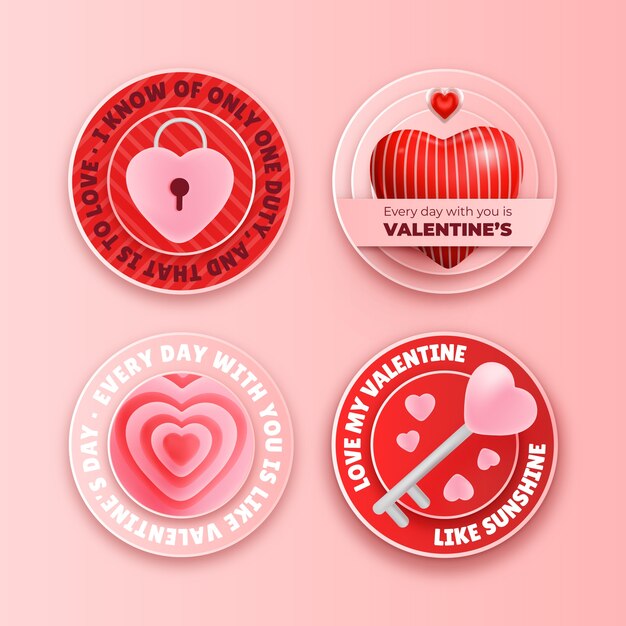 Valentine's day labels collection