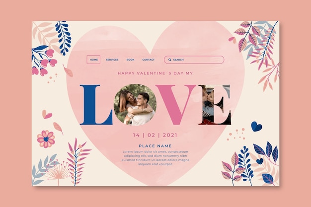 Free vector valentine's day landing page