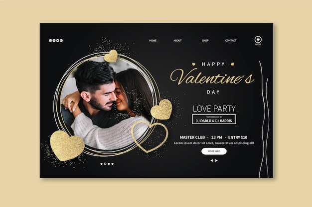 Free vector valentine's day landing page