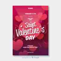 Free vector valentine's day light party poster template