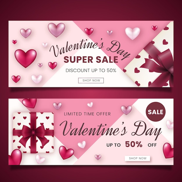 Banner di offerta limitata di san valentino