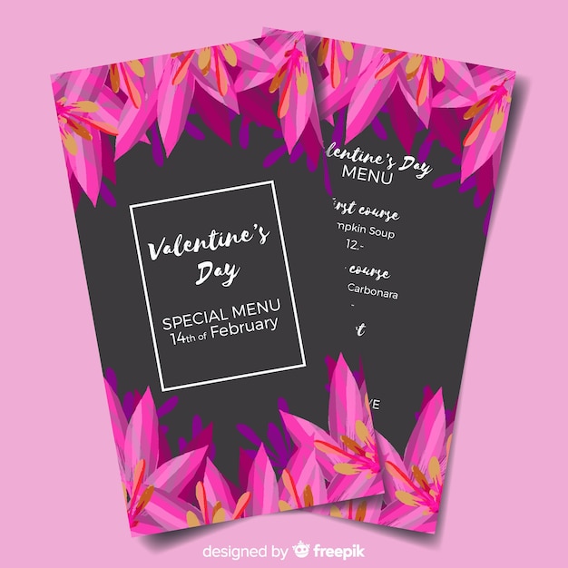 Valentine's day menu template