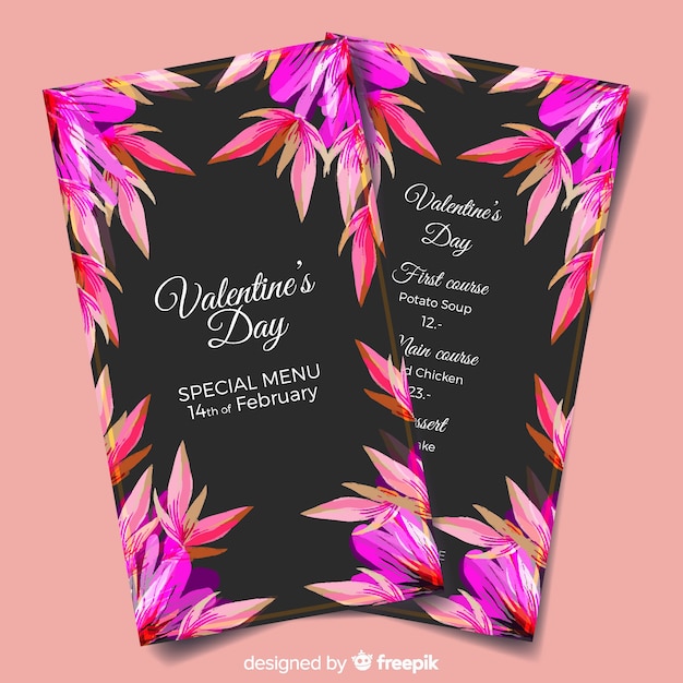 Valentine's day menu template