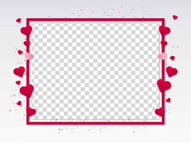 Free vector valentine's day modern frame with hearts