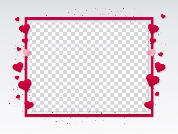 Valentine's Day Modern Frame with Hearts