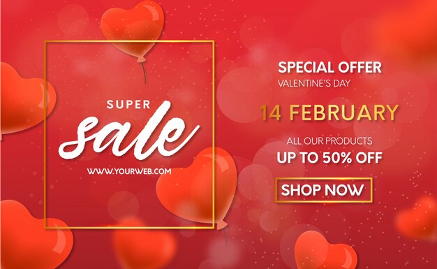 Valentine's day offer with balloons