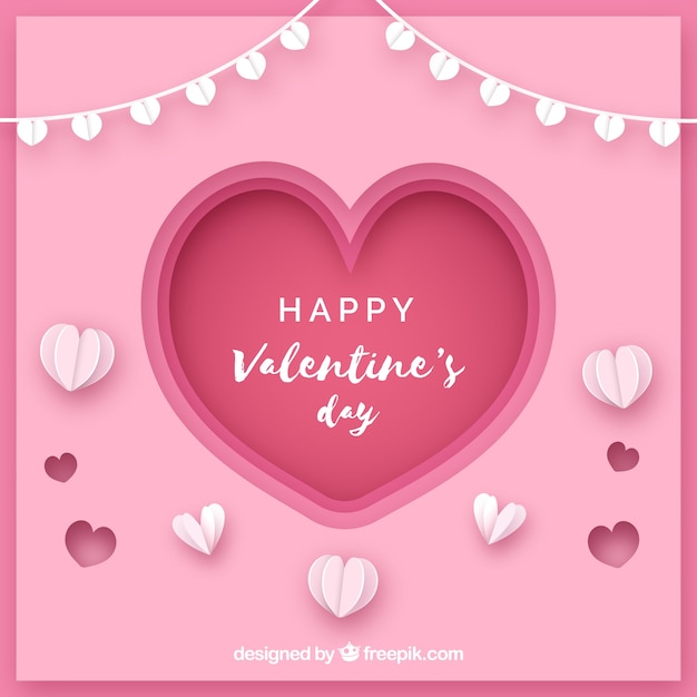 Valentine's day in paper style background
